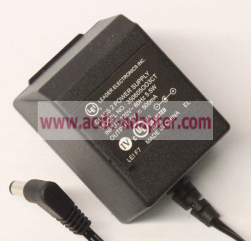 Original LEI 350605003CT AC Power Supply Adapter Charger Output 6V 500mA 6 Volt